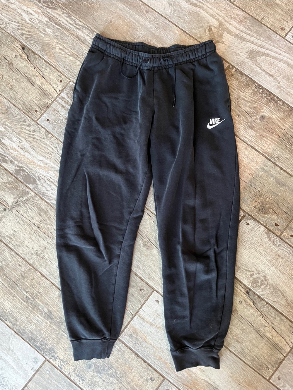 Nike Black Jogger Sweatpants with White Swoosh